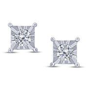 14k WHITE GOLD 0.16 CtW Diamond Earrings
