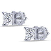 14K WHITE GOLD 0.25 CtW Round Diamond Earrings