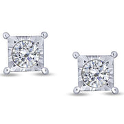 14K WHITE GOLD 0.25 CtW Round Diamond Earrings