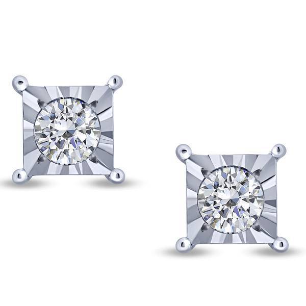 14K WHITE GOLD 0.33 CTW Round Diamond Earrings