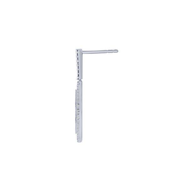 White Gold Dangle Geometrical Earrings