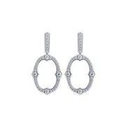 White Gold Dangle Geometrical Earrings