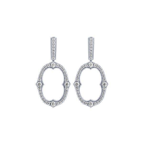 White Gold Dangle Geometrical Earrings