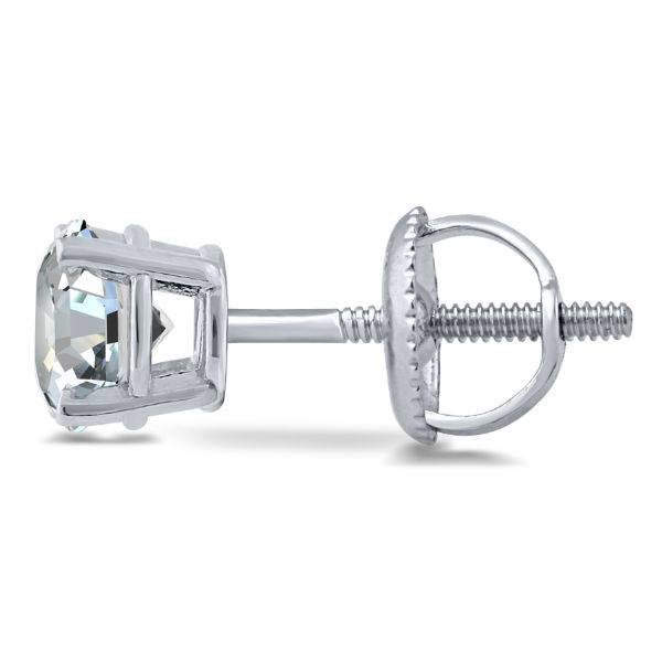 14K WHITE GOLD 1.00 CTW Classic Diamond Solitaire Earrings