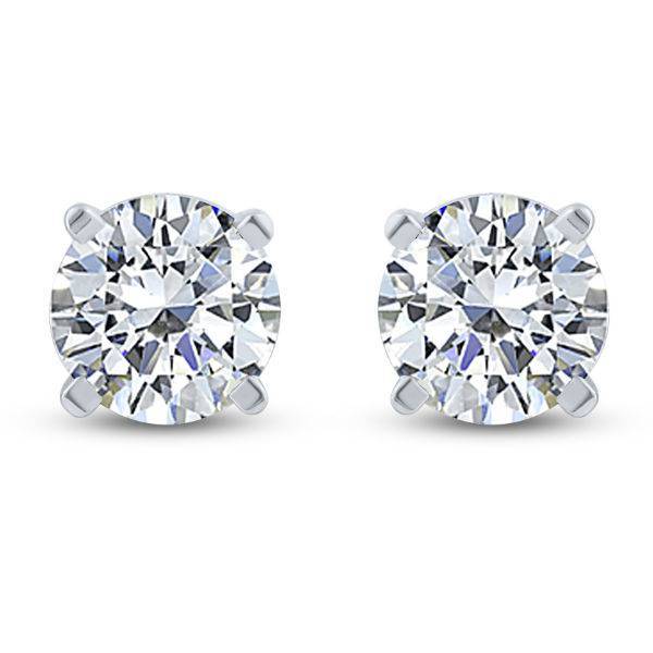 14K WHITE GOLD 1.00 CTW Classic Diamond Solitaire Earrings