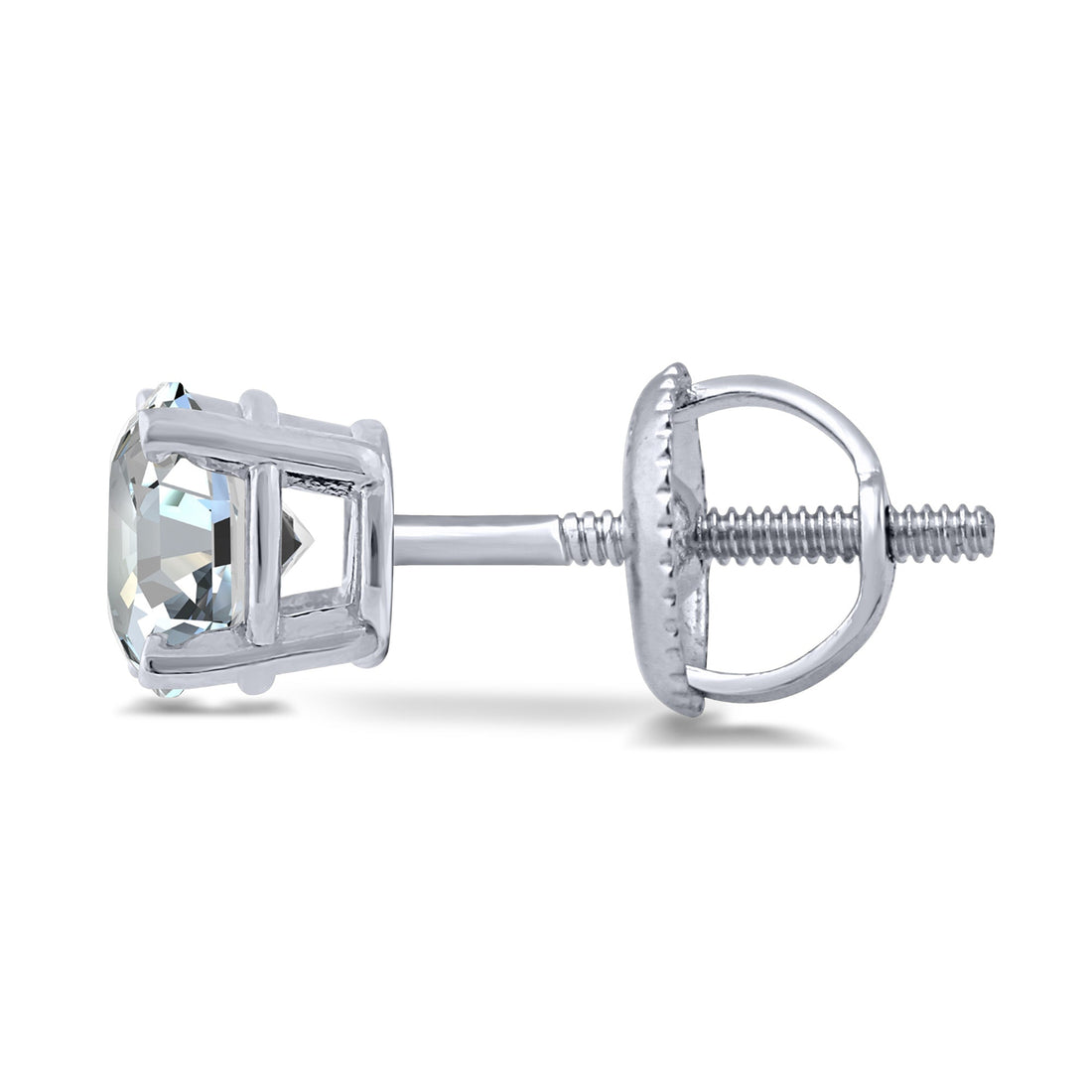 14K White Gold 1.00 ctw Stud Solitaire Earrings