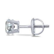 14K White Gold 1.00 Ctw Stud Solitaire Earrings