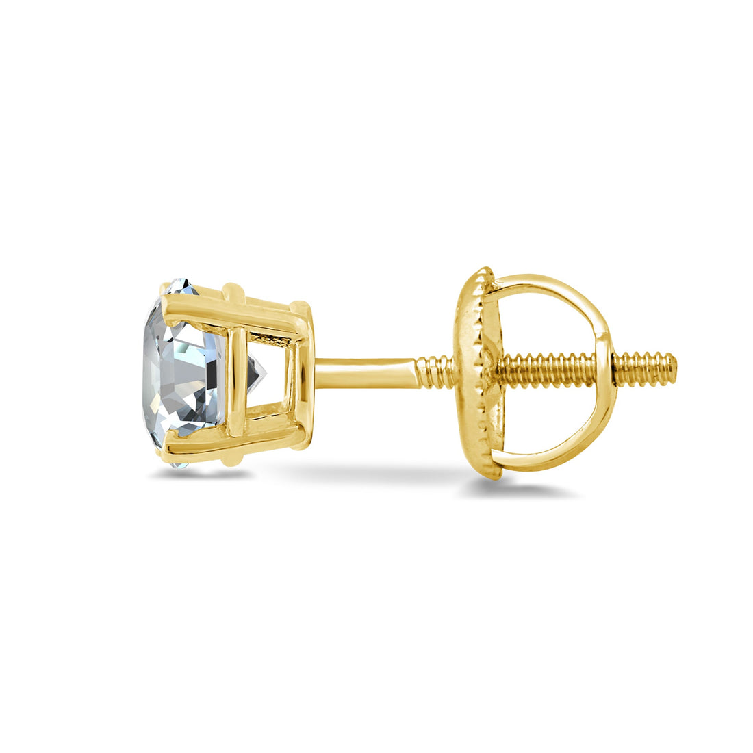 14K Yellow Gold 1.00 ctw Stud Solitaire Earrings