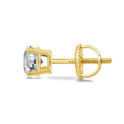 14K Yellow Gold 1.00 Ctw Stud Solitaire Earrings