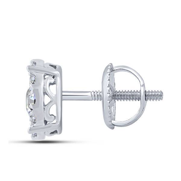 10k white gold 0.25 ctw Diamond Round Stud Earrings