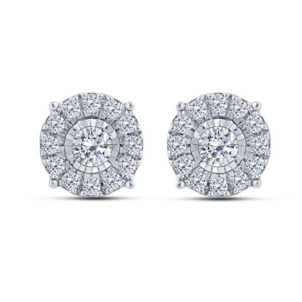 10k white gold 0.25 ctw Diamond Round Stud Earrings