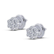 14k white gold 0.33 ctw Diamond Fashion Flower Stud Earrings