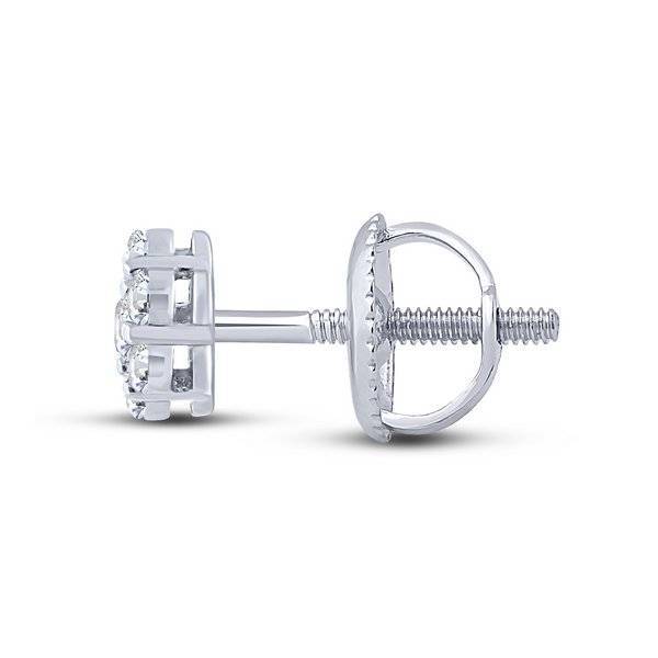 14k white gold 0.33 ctw Diamond Fashion Flower Stud Earrings