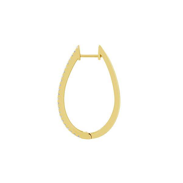 14K Yellow Gold 3.00 ctw Round Diamond Hoop Earrings
