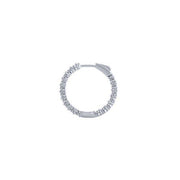 10K WHITE GOLD 0.50 CTW Diamond Inside Out Hoop Earrings