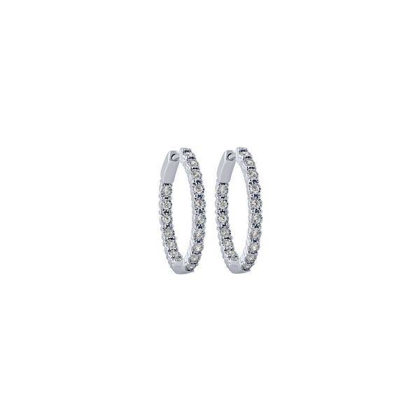 10K White Gold 0.50 ctw Diamond Inside Out Hoop Earrings