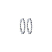 10K WHITE GOLD 0.50 CTW Diamond Inside Out Hoop Earrings