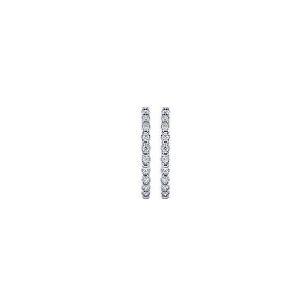 10K WHITE GOLD 0.50 CTW Diamond Inside Out Hoop Earrings