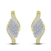 14K Yellow Gold 1.00 CTW Baguette Earrings