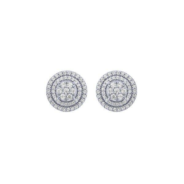 10k white gold 0.50 ctw Diamond Cluster Round Earrings