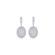 10k white gold 0.50 ctw Diamond Fashion Oval Earrings