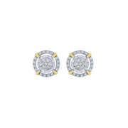 10K Yellow Diamond 0.10 CTW Round Illusion Earrings