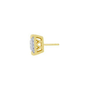 10K YELLOW GOLD 0.08 CTW Tri Color Diamond Illusion Stud Earrings