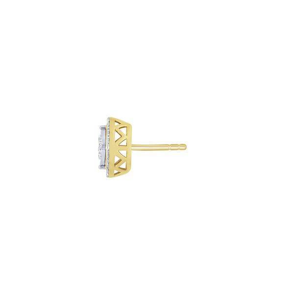 10K Two Tone 0.16 ctw Diamond Illusion Stud Earrings