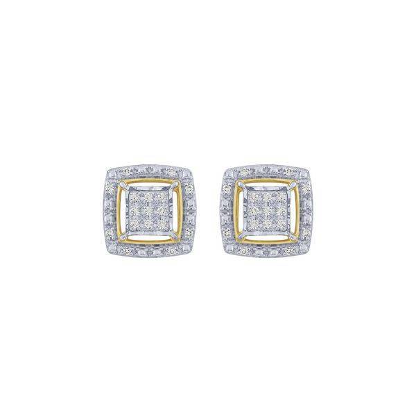 10k white gold 0.15 ctw Diamond Cushion Stud Earrings