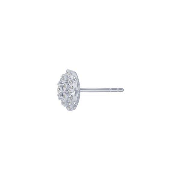 10k white gold 0.50 ctw Diamond Illusion Flower Stud Earrings