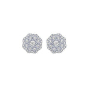 10k white gold 0.50 ctw Diamond Illusion Flower Stud Earrings