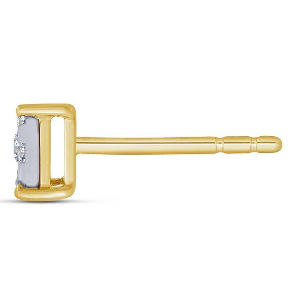 10K Two Tone 0.14 CTW Diamond Composite Stud Earrings