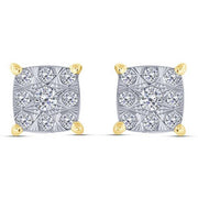 10K Two Tone 0.14 CTW Diamond Composite Stud Earrings