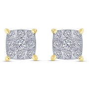 10K YELLOW GOLD 0.14 CTW Diamond Composite Stud Earrings