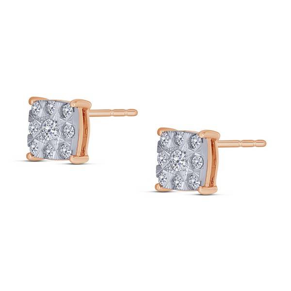 10K Rose Gold 0.25 ctw Composite Stud Earrings