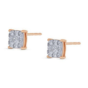 10K Rose Gold 0.25 CTW Composite Stud Earrings