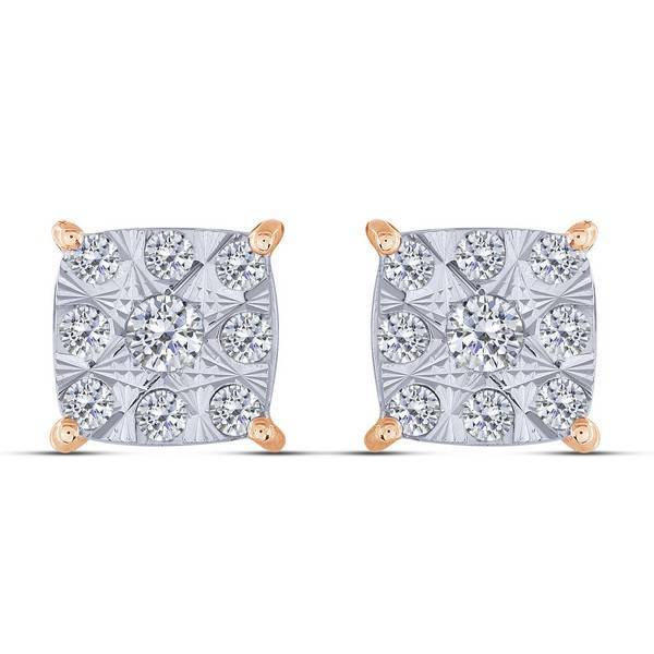 10K Rose Gold 0.25 CTW Composite Stud Earrings