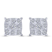 10K WHITE GOLD 0.25 CTW Square Stud Earrings