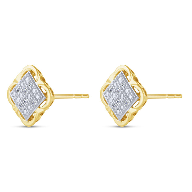 10K YELLOW GOLD 0.05 CTW Fashion Stud Earrings