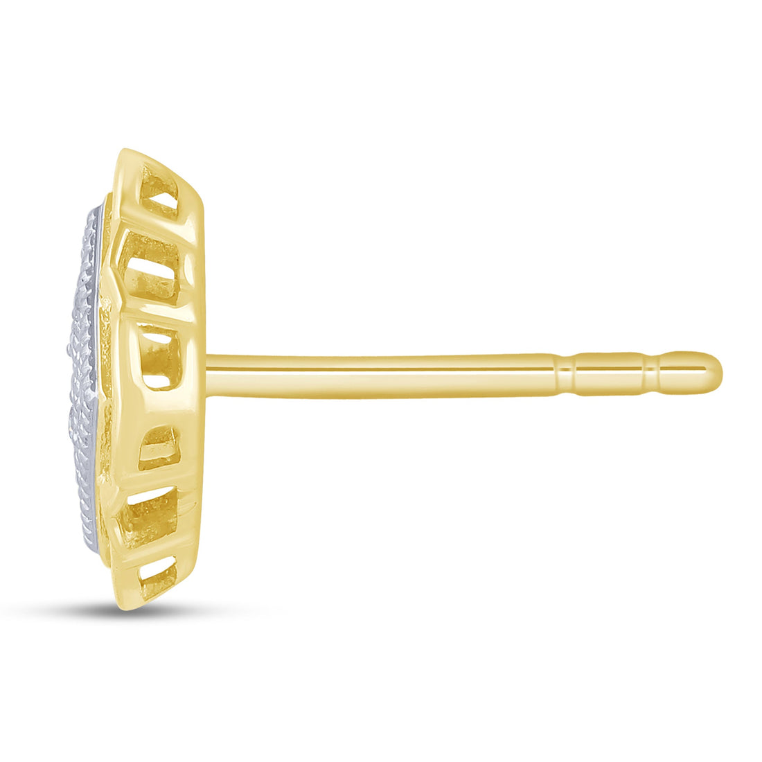 10K Two Tone 0.05 ctw Fashion Stud Earrings