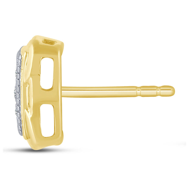 10K YELLOW GOLD 0.05 CTW Diamond Fashion Stud Earrings
