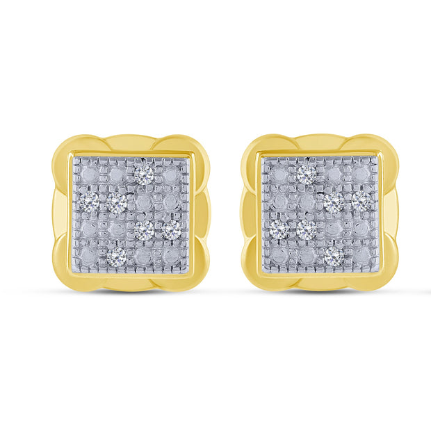 10K YELLOW GOLD 0.05 CTW Diamond Fashion Stud Earrings