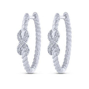 10k white gold 0.10 ctw Diamond Hoop Infinity Earrings
