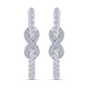 10k white gold 0.10 ctw Diamond Hoop Infinity Earrings