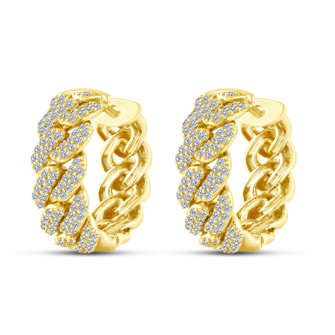 10K Yellow Gold 0.75 ctw Diamond Hoop Earrings