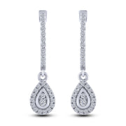 14K White Gold Earring 0.25 ctw Diamond Dangle Earrings