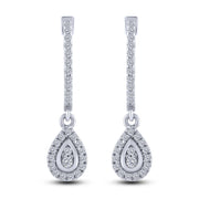 14K White Gold Earring 0.25 ctw Diamond Dangle Earrings