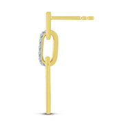 14K Yellow Gold 0.16 CTW Diamond Paperclip Dangle Earring