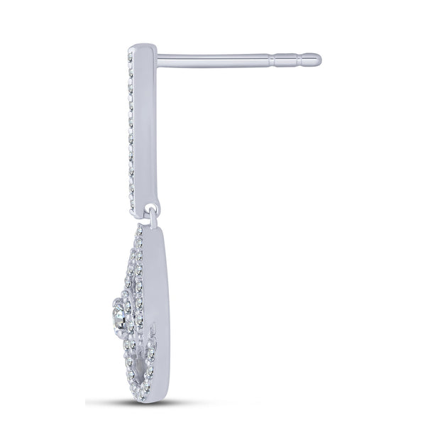 925 SILVER Diamond Dangle Earrings