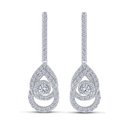 925 SILVER Diamond Dangle Earrings